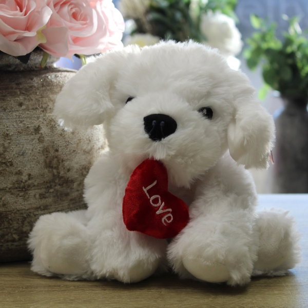 WHITE LOVE DOG TEDDY